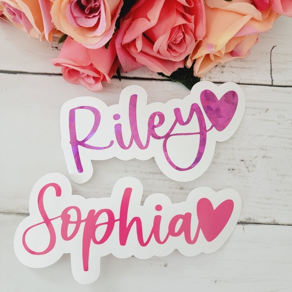 Wall Decor | Name Decals Name Heart Decal Script Calligraphy Font ...